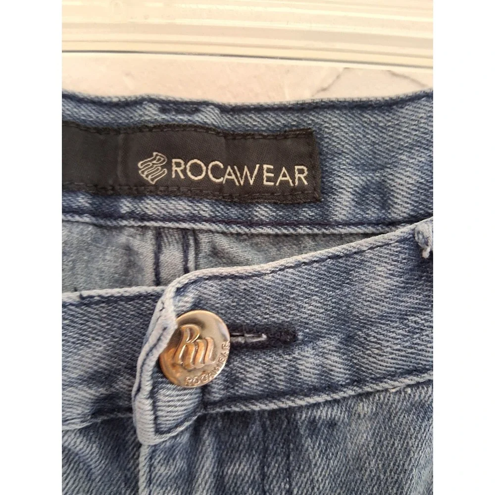 Vintage Y2K Rocawear Jeans Size 36 Straight‎ Distressed Patched Bleached Grunge
